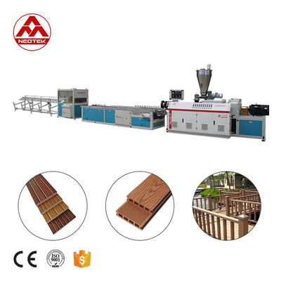 Co-roterende conische tweescrew PP PE basis WPC extrusielijn met 156 1 schroef L/D verhouding
